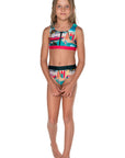 Girls Zip Surf Bikini - Retro Cadillac - Front
