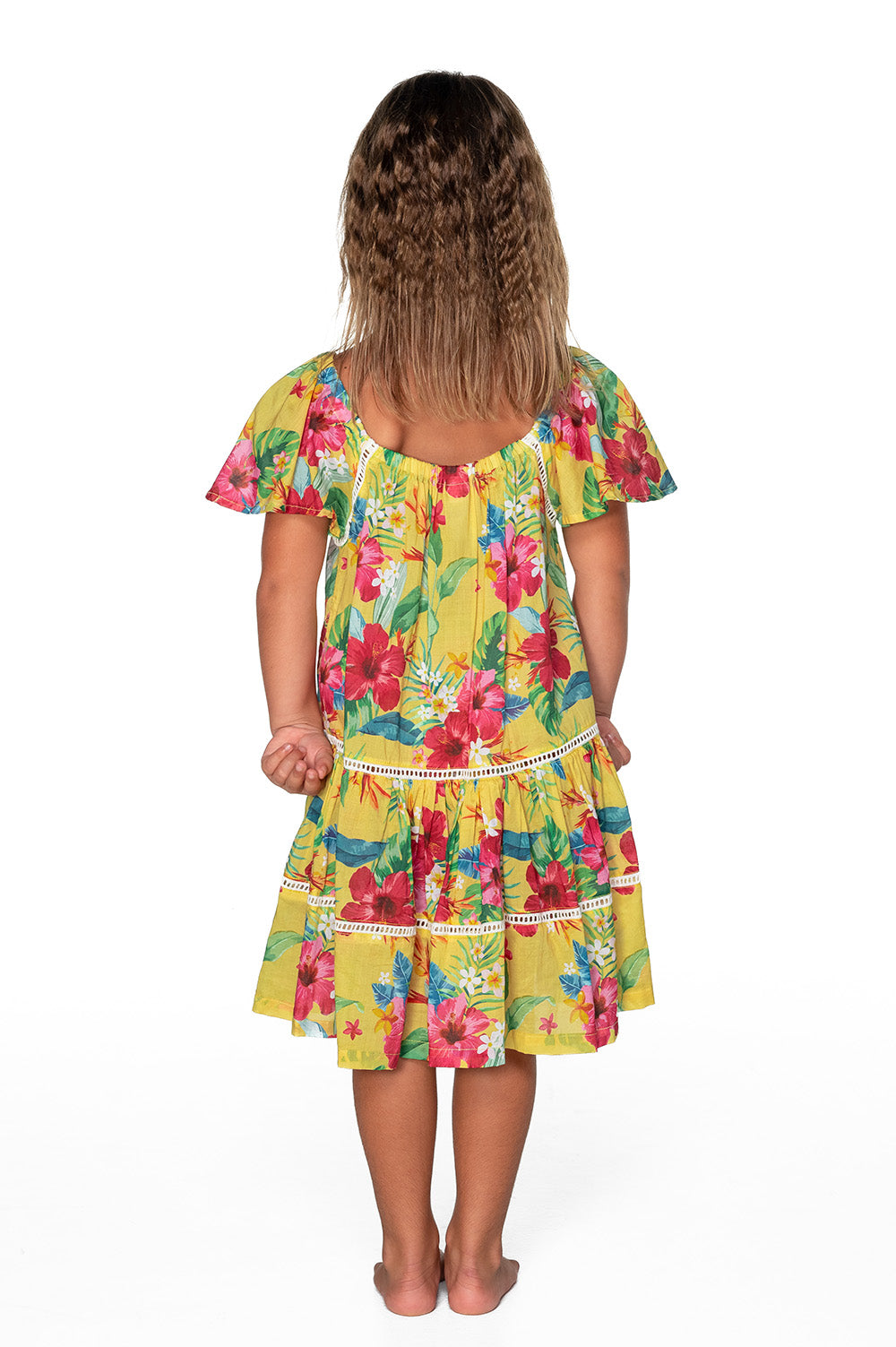 Tropicana Short Sleeve Dress (Lei) - Back