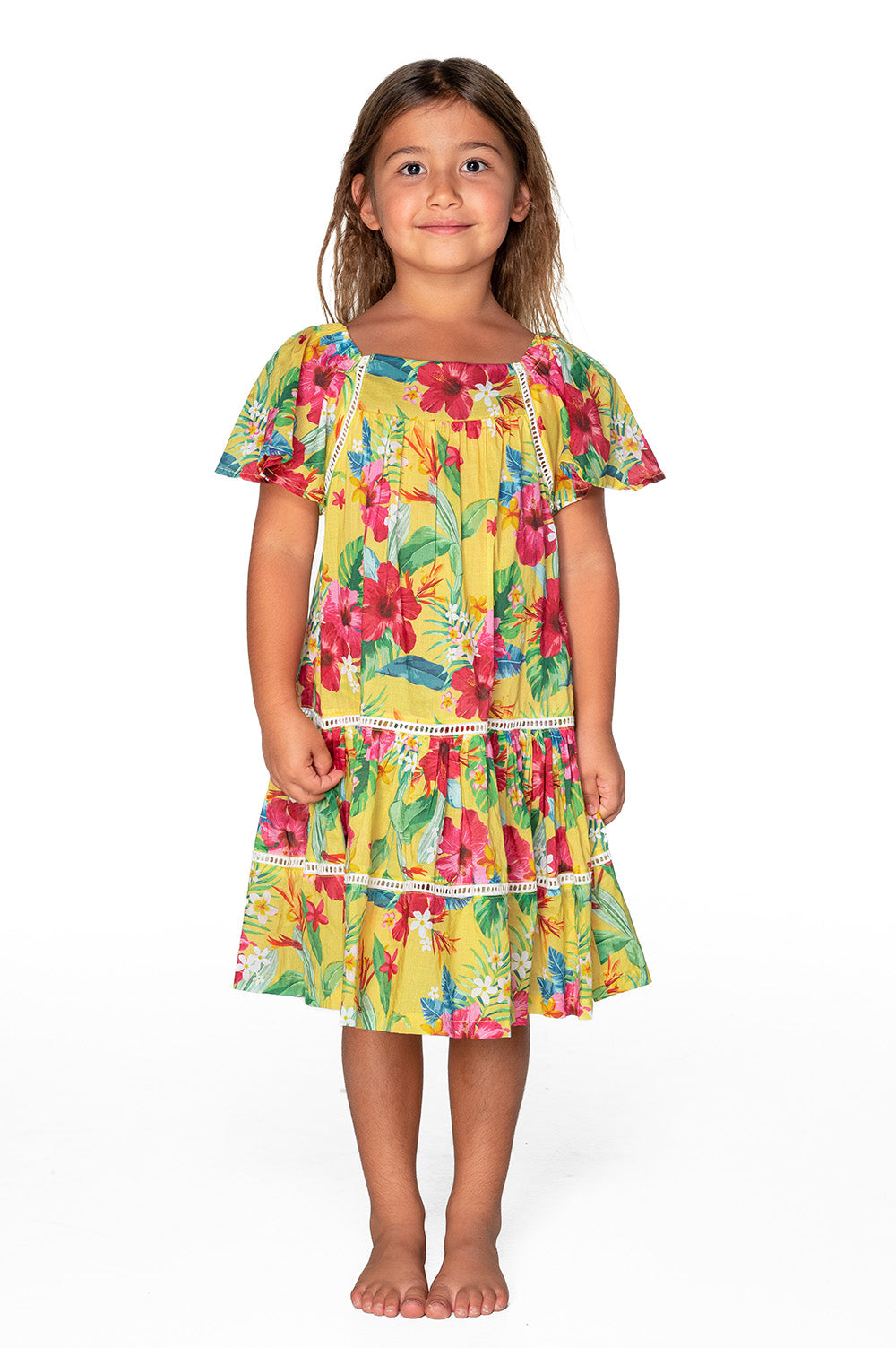 Tropicana Short Sleeve Dress (Lei) - Front 1