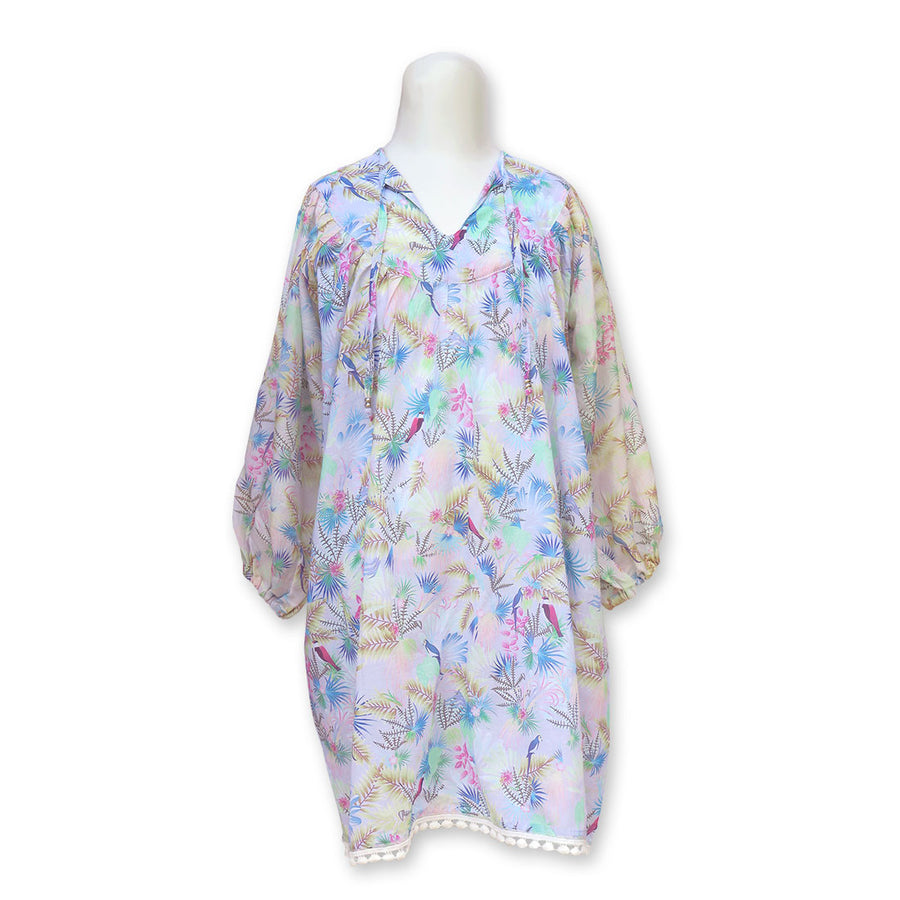 Tropical Bird Pink Kaftan
