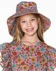 Girls Bucket Hat - Pink Floral - Harmony
