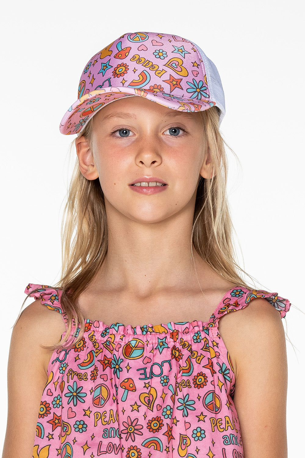 Girls Trucker Cap - Pink Retro - Dusty