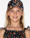 Girls Trucker Cap - Black Retro - Lola